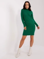 Dark Green Women's Ribbed Knit Dress