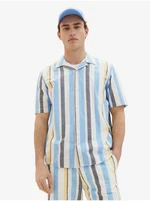 White and Blue Men's Striped Shirt Tom Tailor - Men