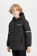 DEFACTO Boy's Water Repellent Hooded Raincoat