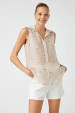 Koton Embroidered Sleeveless Shirt