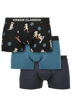 Organic X-Mas boxers 3-pack teddy aop+jasper+navy