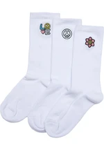 Peace Icon Socks 3-pack white