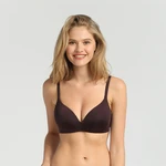 DIM WIREFREE TRIANGLE PADDED BRA - Women's reinforced bra without bones - brown