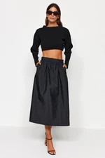 Trendyol Black A-line Parachute Fabric Midi Length Woven Skirt