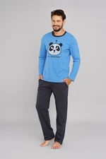 Men's Jugo pyjamas, long sleeves, long pants - blue/graphite