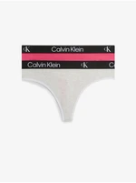 Calvin Klein Set of two women's thongs in dark pink and light gray Calvin Kl - Women