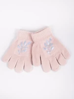 Yoclub Kids's Girls' Five-Finger Gloves With Reflector RED-0237G-AA50-007