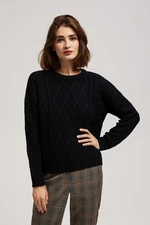 Sweater with decorative fabric