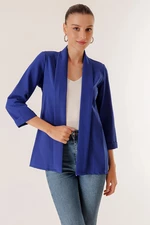 By Saygı Lycra Double Sleeve Fabric Short Jacket with Shawl Collar Width Length.