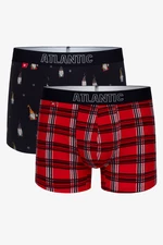 Men's Boxer Shorts ATLANTIC 2Pack - Dark Blue/Red