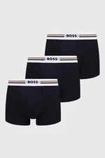 Boxerky BOSS 3-pack pánské, tmavomodrá barva, 50492200