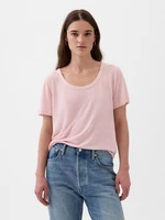 Light pink women's linen T-shirt GAP