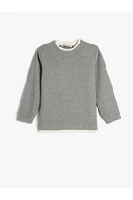 Koton Basic Sweatshirt Crew Neck Long Sleeved, Soft Textured Corduroy.