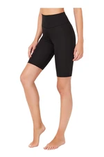 LOS OJOS Women's Black High Waist Contouring Cycling Shorts. Short Sport Leggings