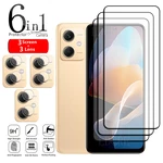 6-in-1 For Xiaomi Redmi Note 12R Pro Glass Redmi Note 12R Pro Full Cover Glue 9H Screen Protector Redmi Note 12R Pro Lens Glass