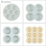 DIY Silicone Chocolate Round Ice Tray Chocolate Ice Cube Mold Food Silicone Multi-Link Round Soap Making Baking Mold