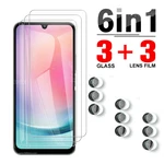 6In1 Full Cover Tempered Screen Glass For Samsung Galaxy A24 4G A34 5G A14 A04 A54 Camera Lens Films Case Shield Guard Film