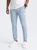 Ombre Men's structured knit sweatpants - light blue