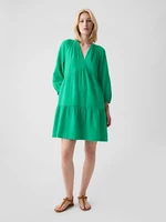 Women's green muslin mini dress GAP