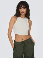 Bílé dámské crop top tílko ONLY Vilma - Dámské