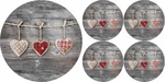 Bertoni Home Unisex's 1+4 Round Table Pads Set Hearts