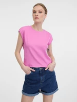 Orsay Růžové dámské crop tričko s krátkým rukávem - Dámské