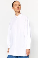 Trendyol White Pleat Detailed Woven Shirt