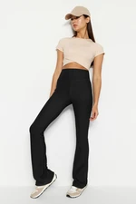 Trendyol Black Gathering and Ribbed Camisole Yoga Sports Leggings