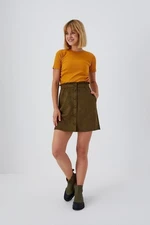 Trapezoidal skirt made of imitation suede