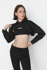 Trendyol 3-Pack Black Crop Sweatshirt, Sports Bra and Sweatpants Sports Suit
