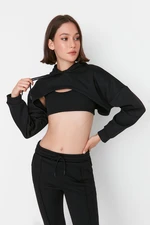 Trendyol 3-Pack Black Crop Sweatshirt, Sports Bra and Sweatpants Sports Suit