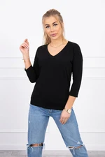 Black blouse with V-neck