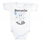 Body krátký rukáv s vtipným textem Baby Nellys, Maminčin mazlík, vel. 62 (2-3m)