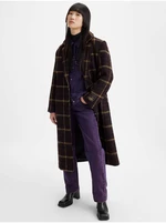 Levi's® Off Campus Wooly Coat Dark Brown Women's Plaid Coat