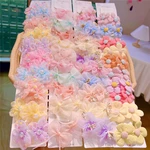 20PCS Chiffon Bow Ribbon Girls Hairpins Cute Colorful Bows Flowers Children Hair Clips Fashion Hair Accessories