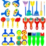 Children Toddler Sponge Stamp Brush Kits DIY Flower Drawing Toys for Children Paint Educational DIY Art Craft Creativity Tools