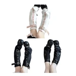 L93F Women Princess Leg Warmers Harajuku Punk Knee High Leg Socks Preppy Stockings