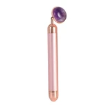 Palsar 7 Elektrické masážítko na obličej s minerálem (Jade Roller Massager Electric Pink Handle and Amethyst Jade)