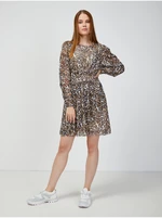 Brown dress with animal pattern Guess Enora