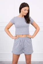 Cotton set with grey shorts