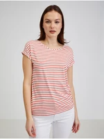 Red and white women's striped T-shirt ORSAY - Women