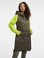 Orsay Khaki Ladies Long Quilted Vest - Women