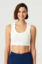 LOS OJOS x Melody Ecru Cotton Thick Strap Crop Top Tank