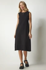 Happiness İstanbul Women's Black Sleeveless Knitted Dress