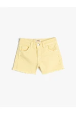 Koton Jeans Shorts with Pocket, Cotton and Adjustable Elastic Waist.