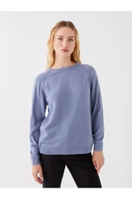 LC Waikiki Round Neck Women's Knitwear Sweater With Patterned Long Sleeves