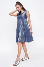 By Saygı Ruffle-trimmed Cotton Satin Sleeveless Dress