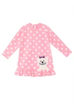 Denokids Teddy Bear Baby Girl Polka Dot Pink Dress