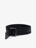 Černý pánský vzorovaný pásek Calvin Klein