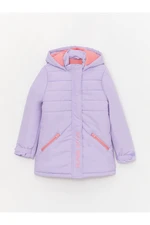 LC Waikiki Girls' Printed Down Jacket with a Hoodie